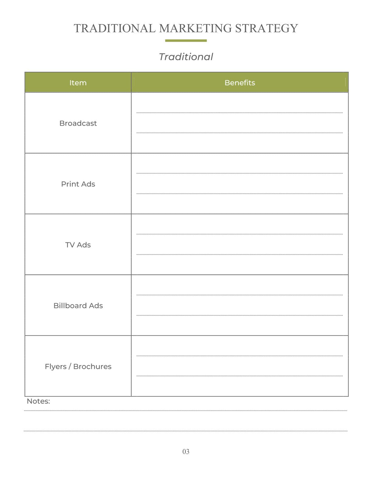 Free Etsy Marketing Planner Template