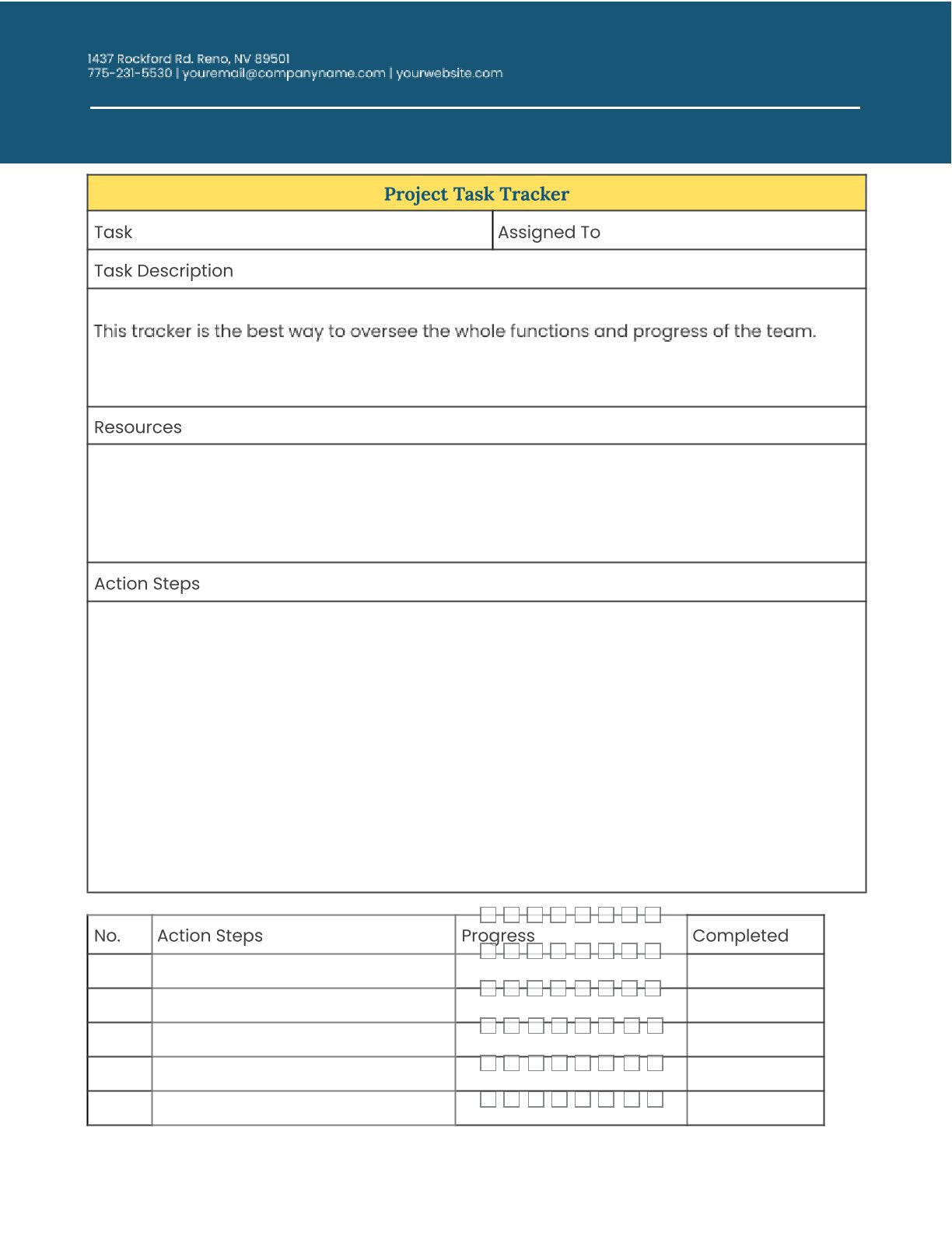 Free Project Planner Template