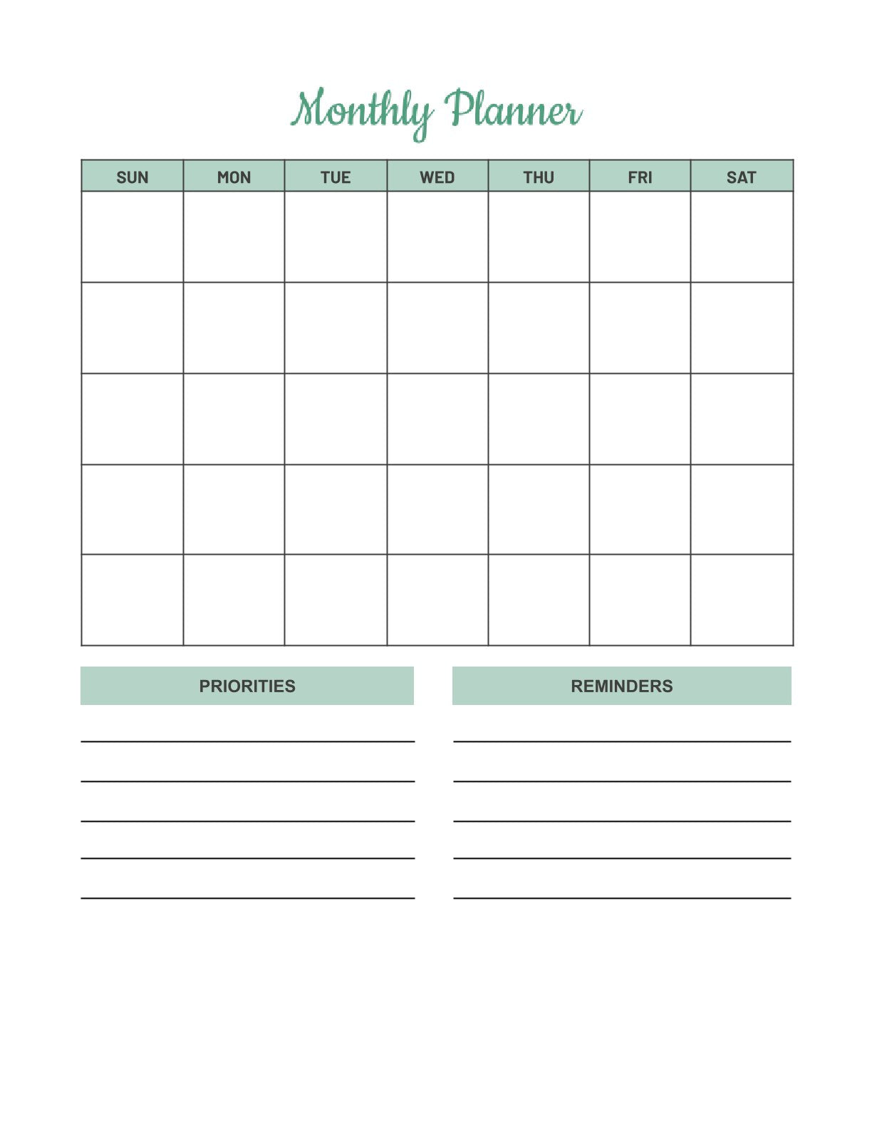 Free Life Planner Template