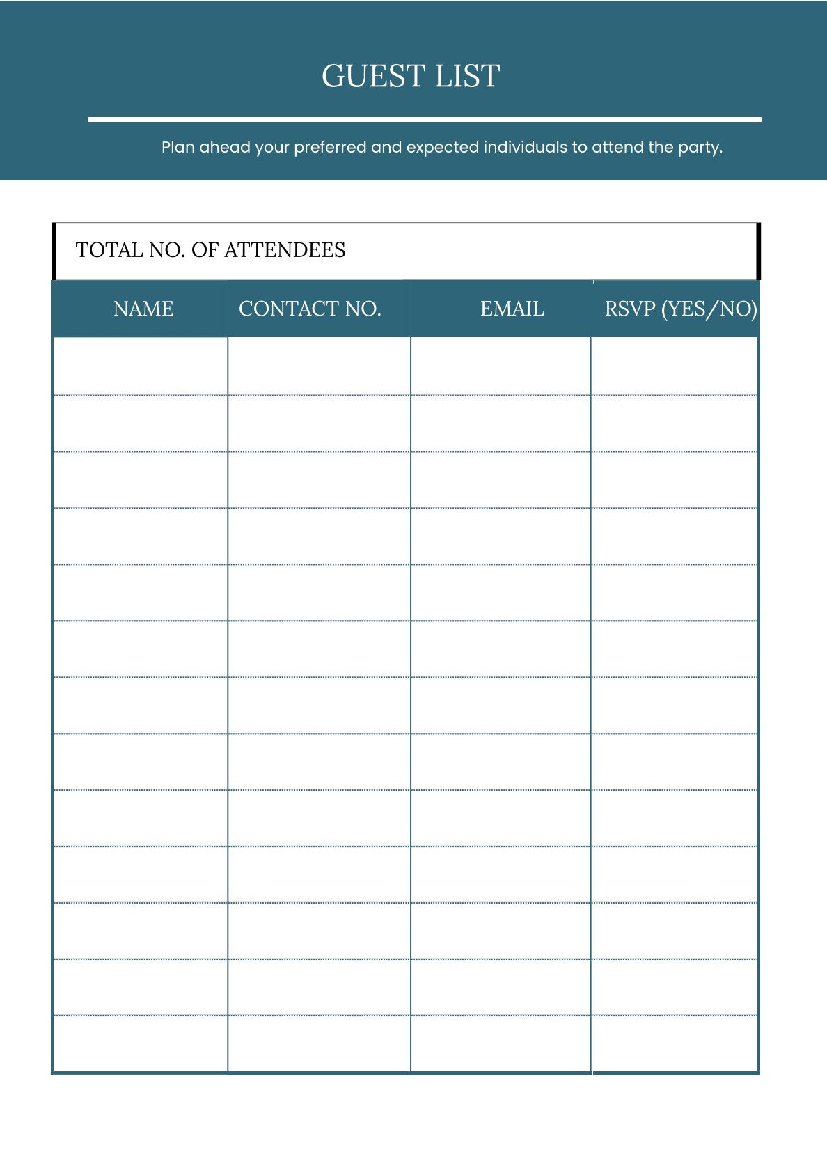 Free Online Event Planner Template