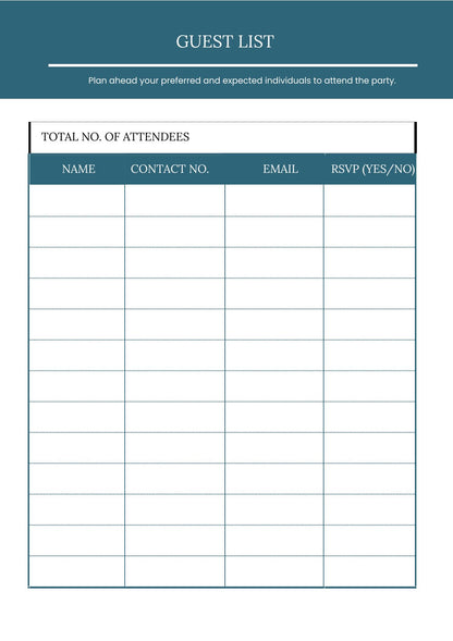 Free Online Event Planner Template