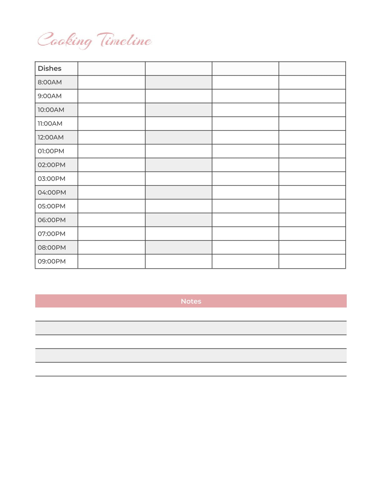 Free Thanksgiving Menu Planner Template