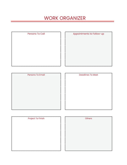 Free Monthly Work Planner Template