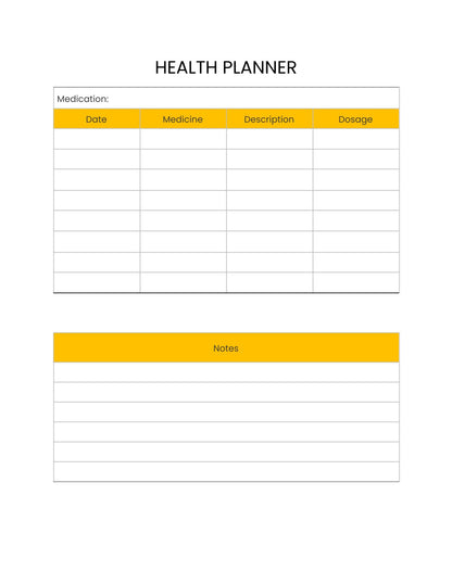 Free Health Planner Template