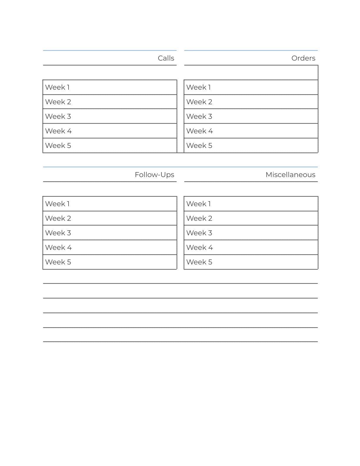 Free Monthly Sales Planner Template