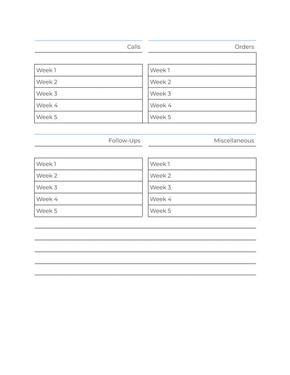 Free Monthly Sales Planner Template