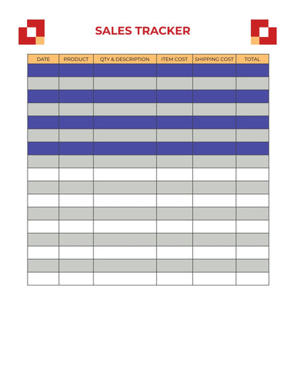 Free Sales Tracker Planner Template