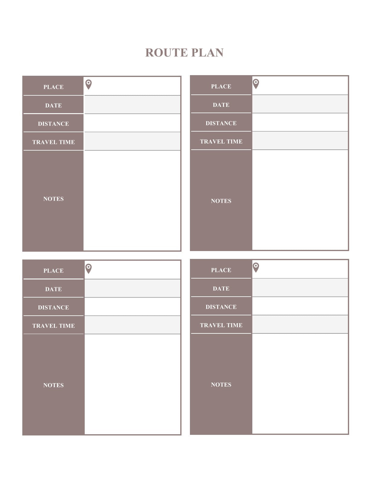 Free Delivery Route Planner Template