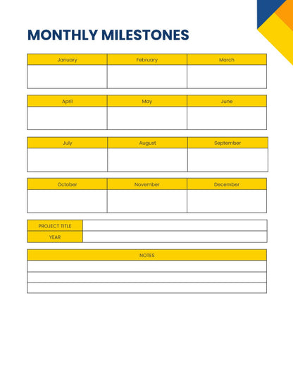 Free Sample Monthly Project Planner Template