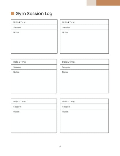 Free Gym Training Planner Template