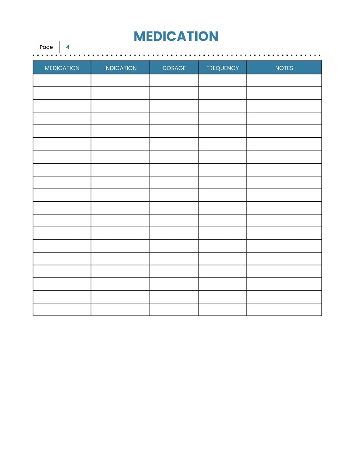 Free Medical History Planner Template