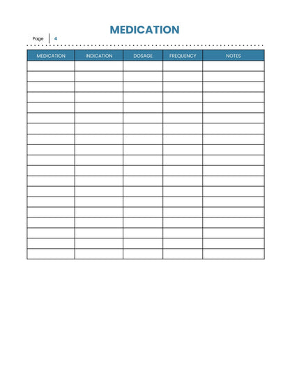 Free Medical History Planner Template