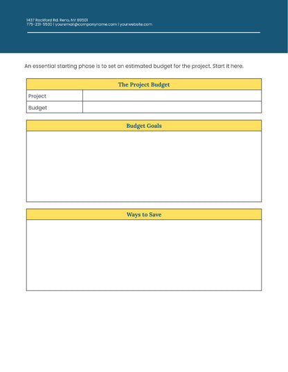 Free Project Planner Template