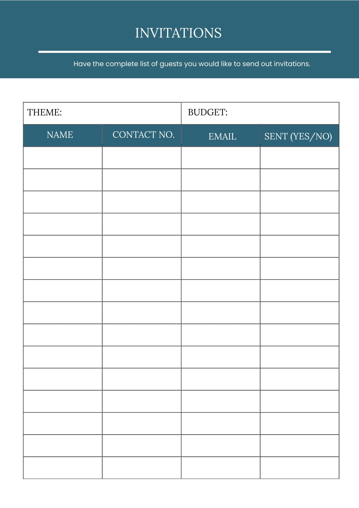 Free Online Event Planner Template