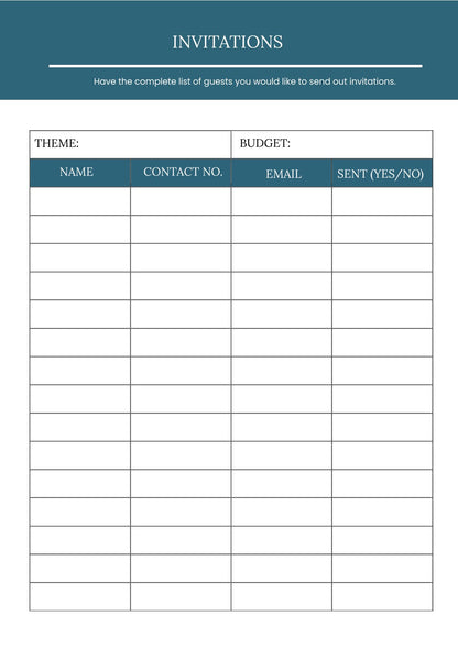 Free Online Event Planner Template