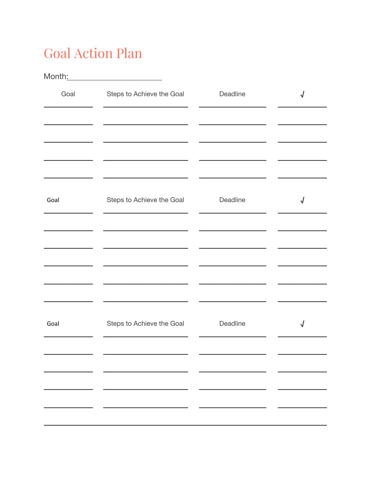 Free Monthly Life Planner Template