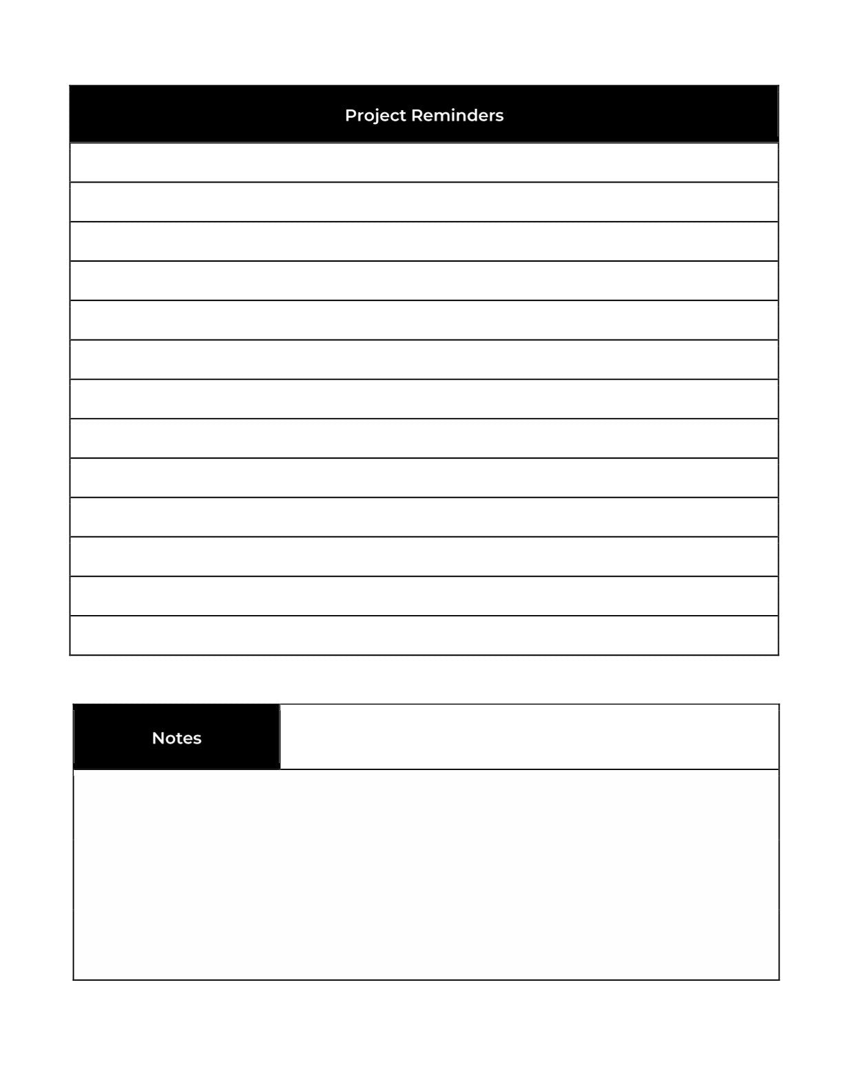 Free Elegant Project Planner Template