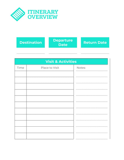 Free Holiday Trip Planner Template