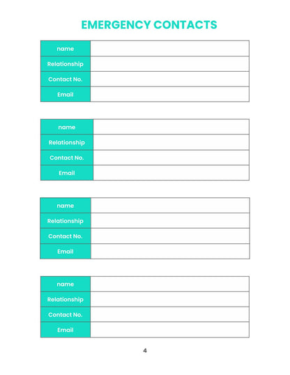 Free Monthly Health Planner Template