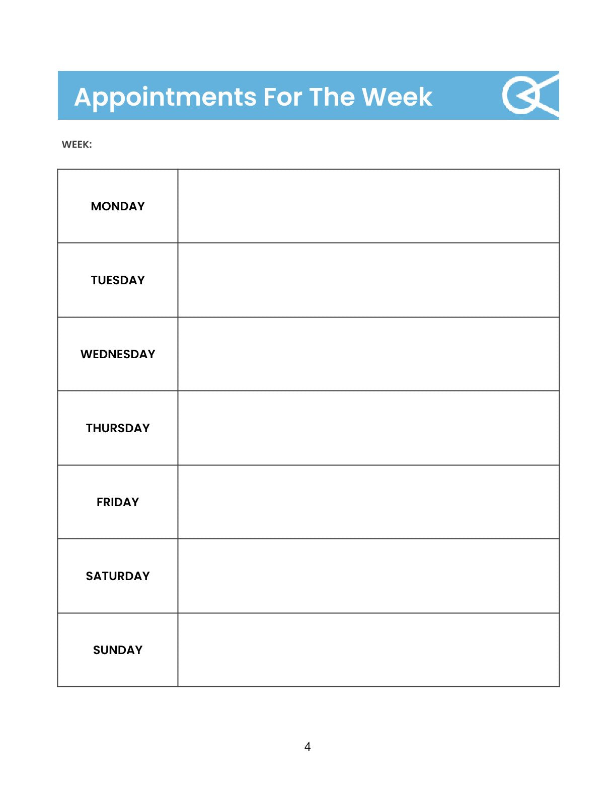 Free Weekly Personal Planner Template