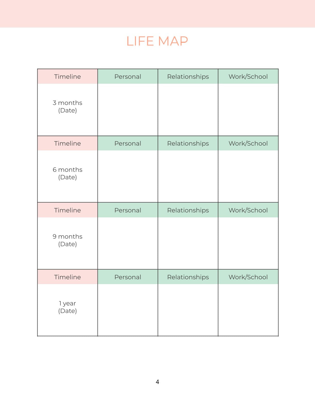 Free Personal Development Planner Template