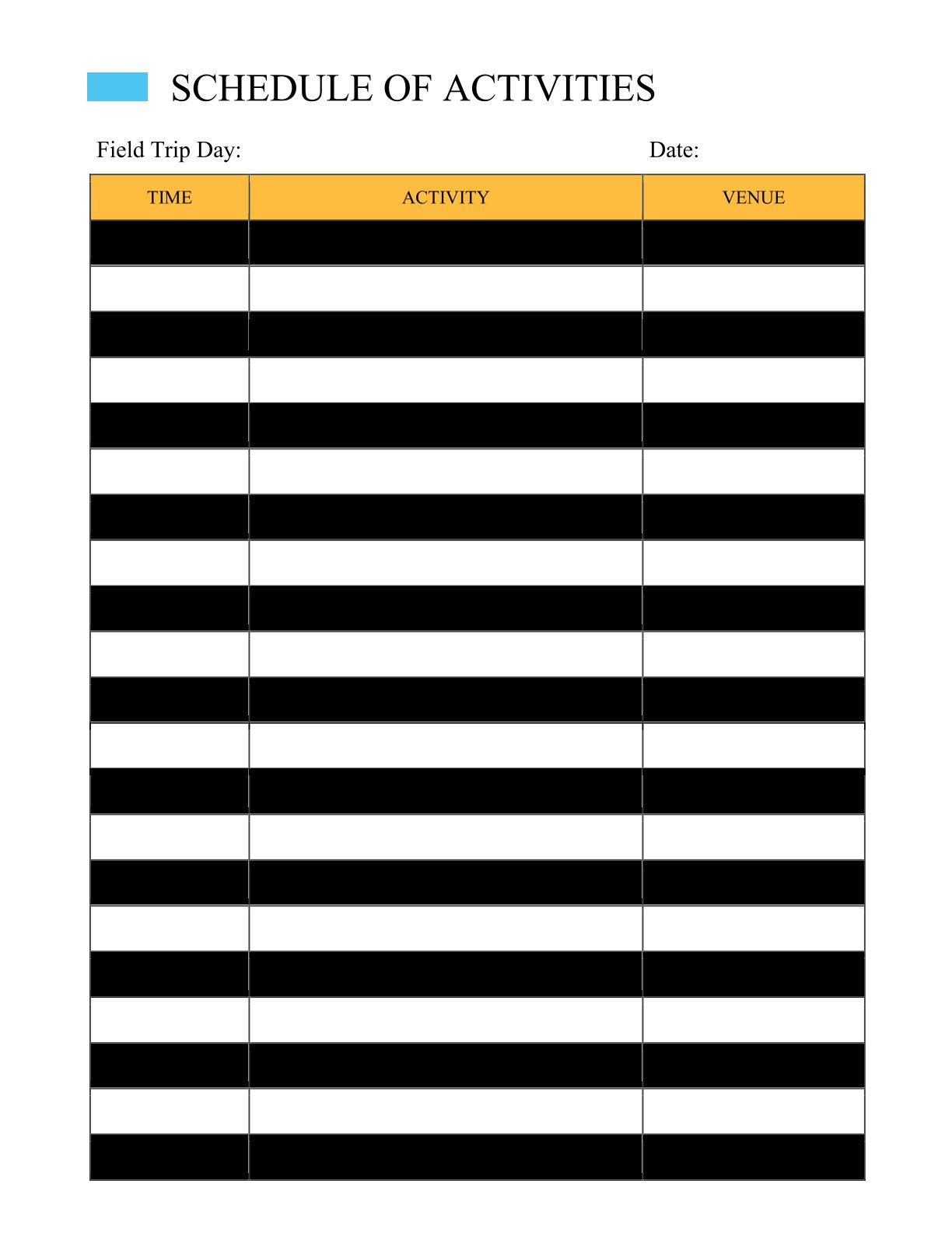 Free Field Trip Planner Template