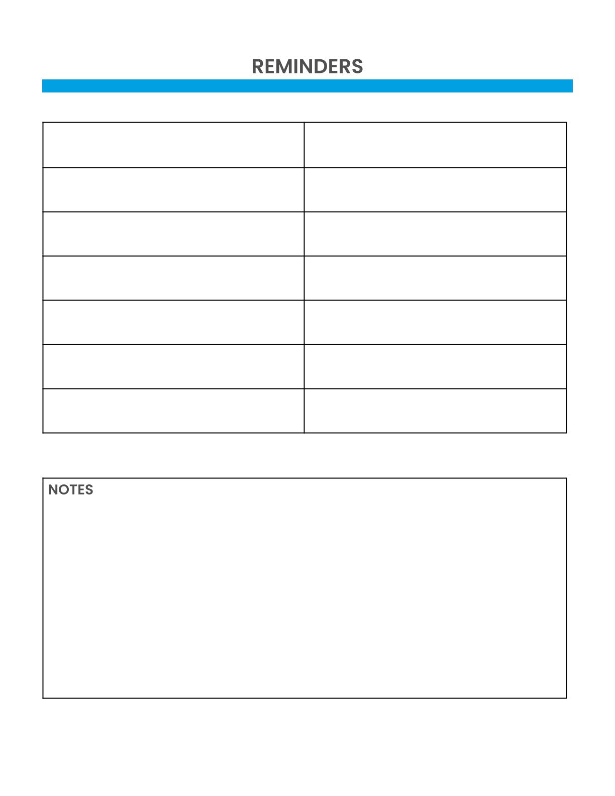 Free Medical Planner Template