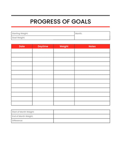 Free Printable Workout Planner Template