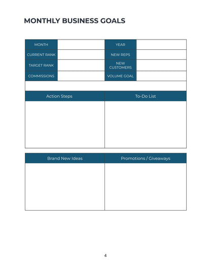 Free Network Marketing Planner Template