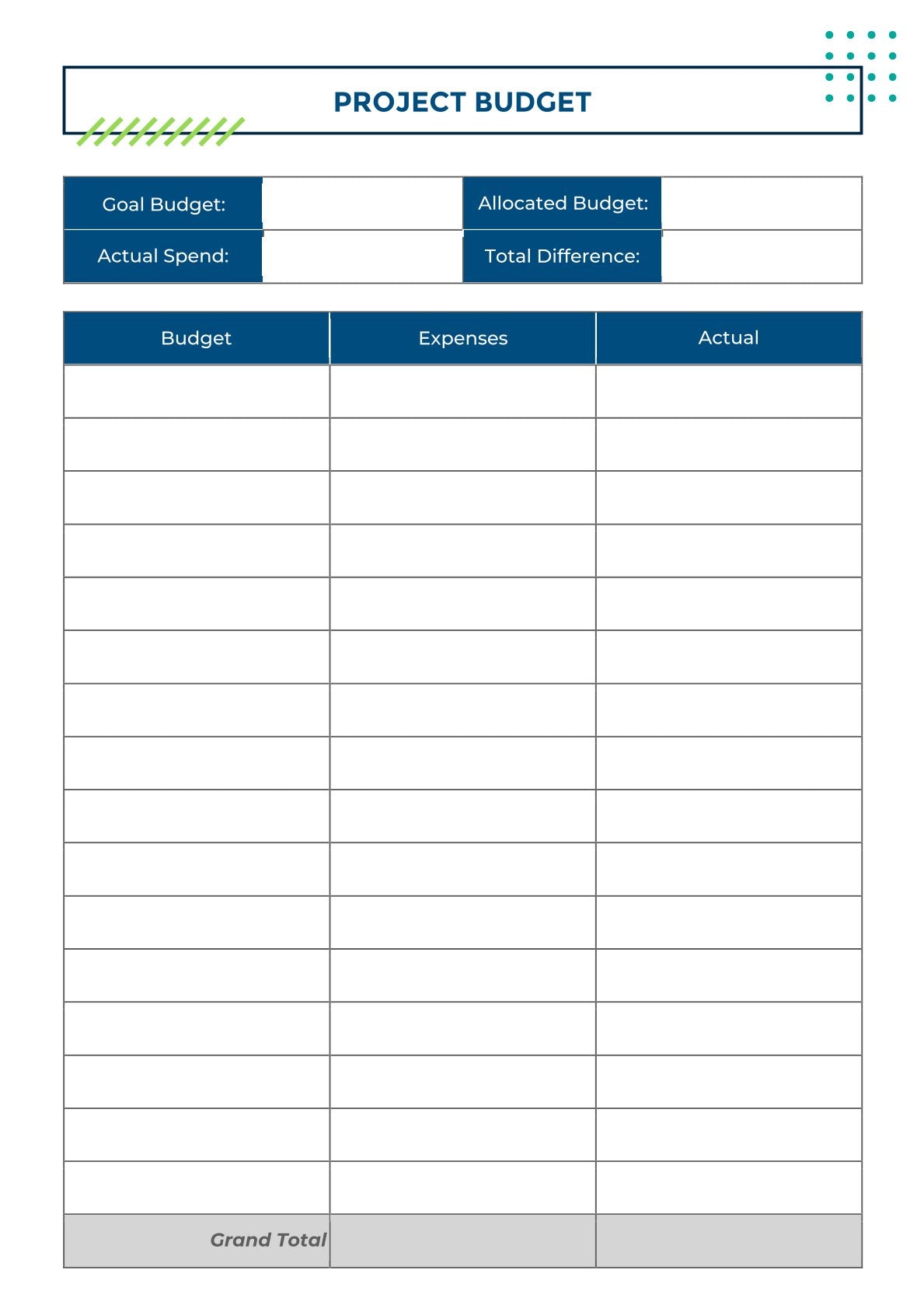 Free Digital Project Planner template