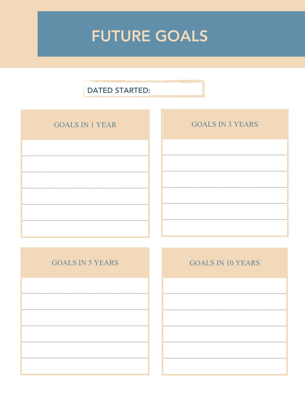 Free Goals Life Planner Template