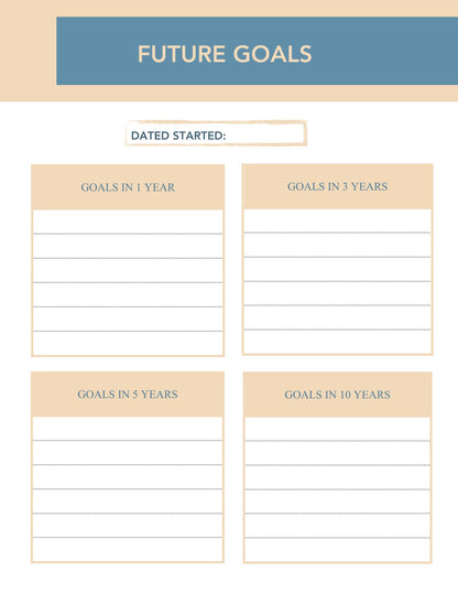 Free Goals Life Planner Template