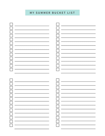 Free Summer Vacation Planner Template