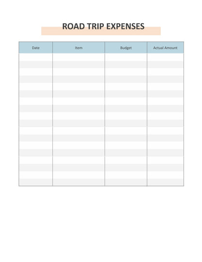 Free Summer Road Trip Planner Template