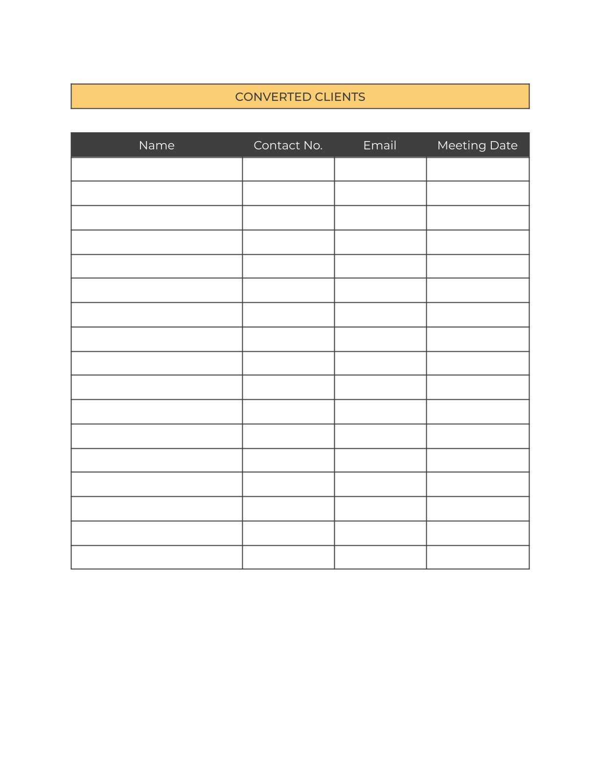 Free Sales and Leads Generation Planner Template