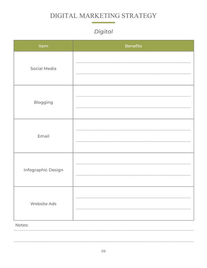 Free Etsy Marketing Planner Template