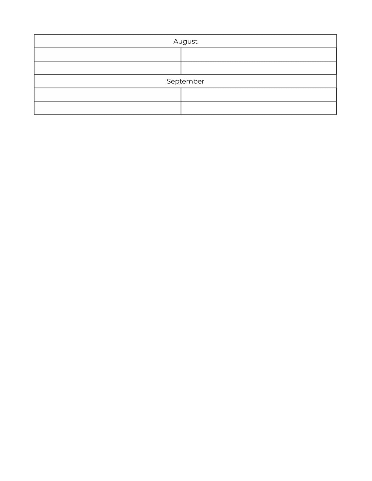 Free Basic Training Planner template