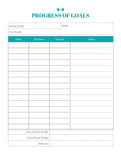 Free Exercise Workout Planner Template