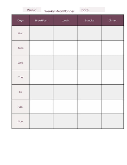 Free Household Life Planner Template