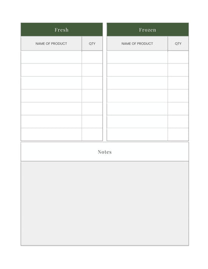 Free Menu Planner Template