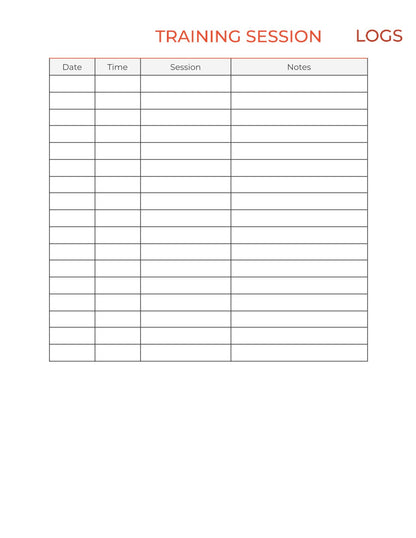 Free Monthly Training Planner Template