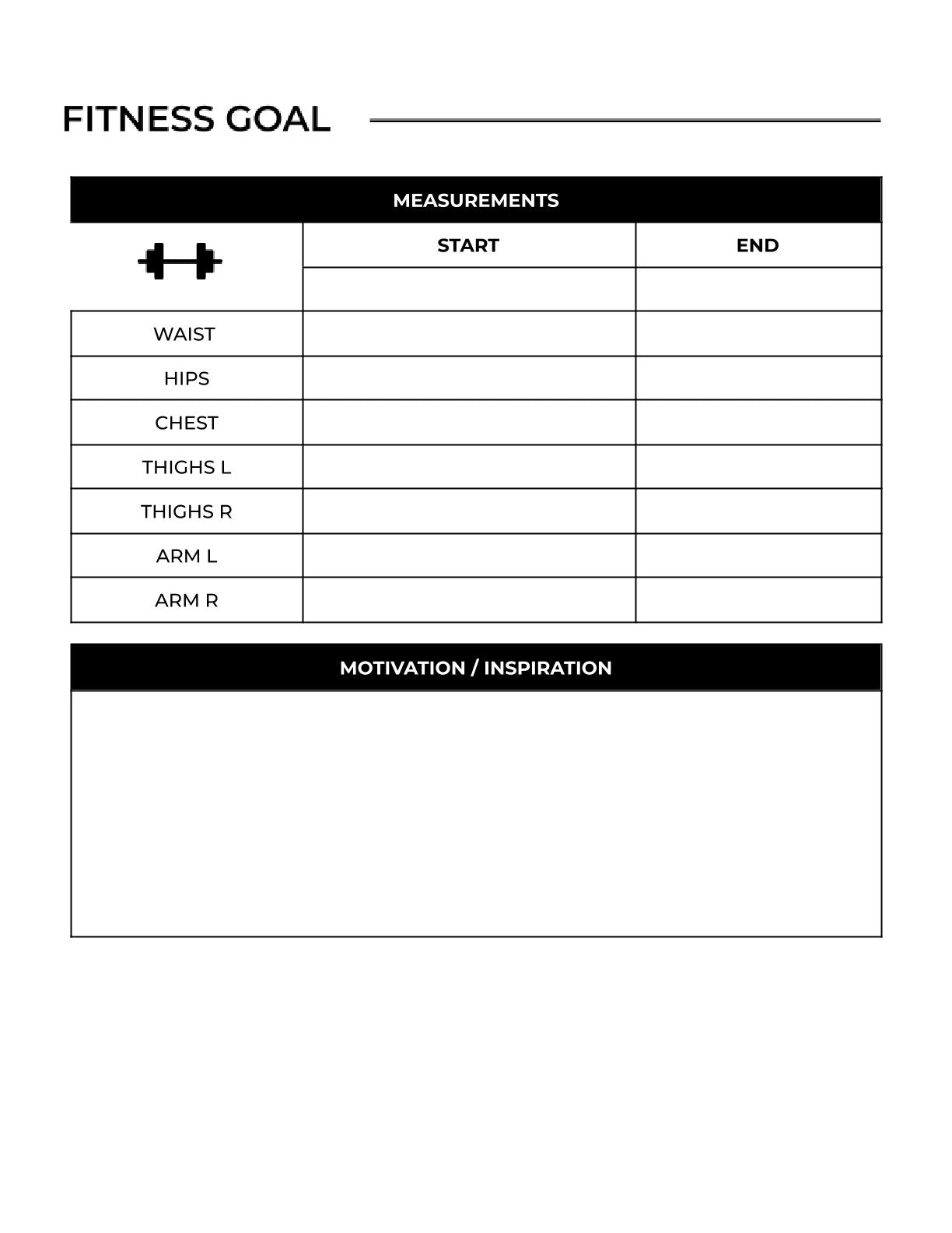 Free Minimalist Workout Planner Template