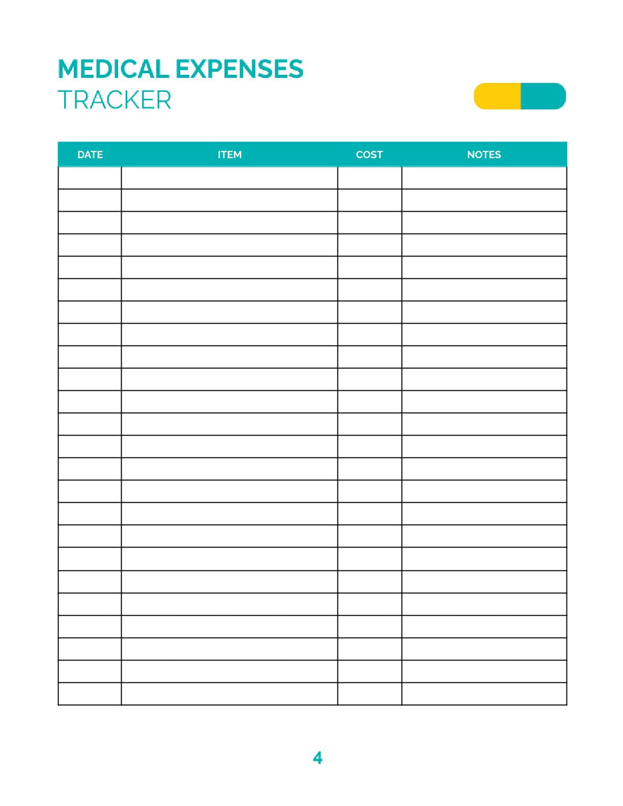 Free Medicine Personal Planner Template