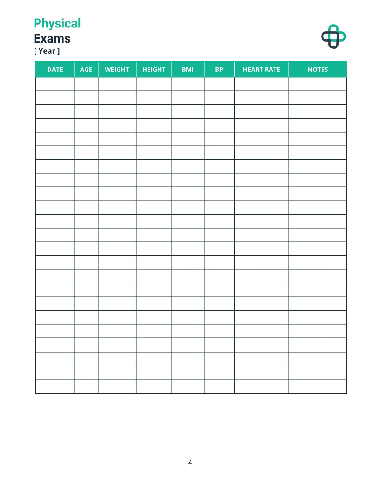 Free Medical Health Planner Template