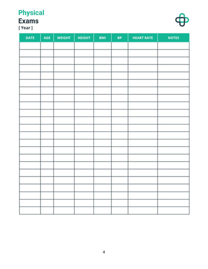 Free Medical Health Planner Template