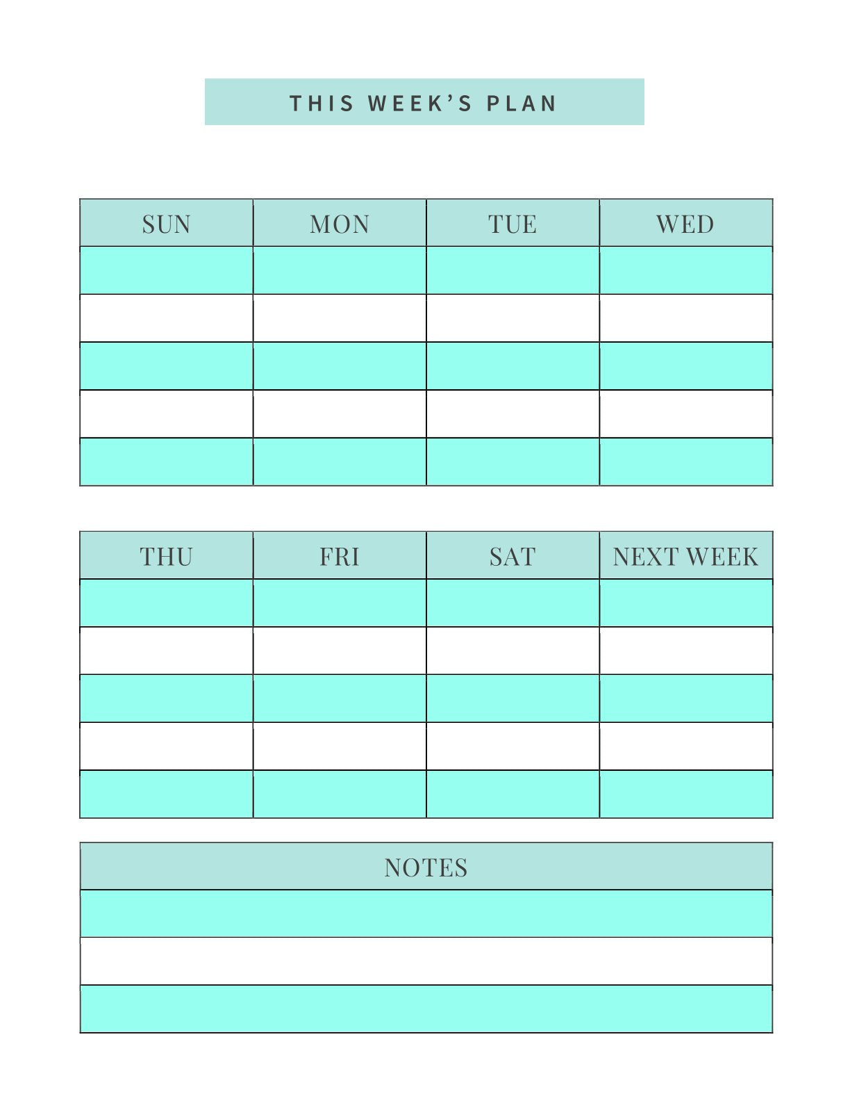 Free Summer Vacation Planner Template