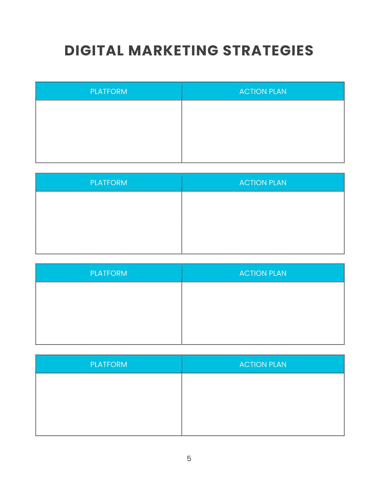 Free Weekly Marketing Planner Template