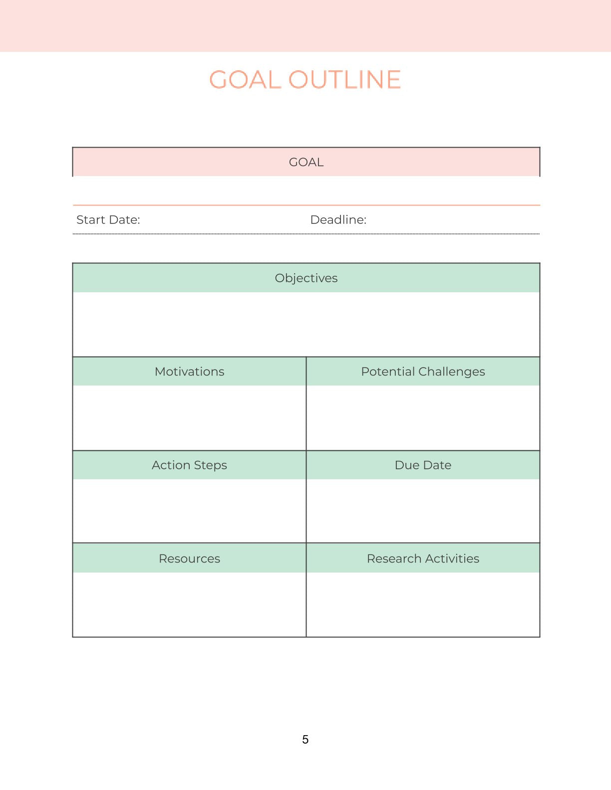 Free Personal Development Planner Template