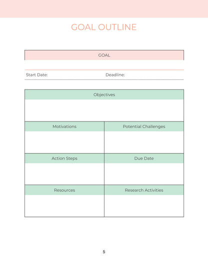 Free Personal Development Planner Template