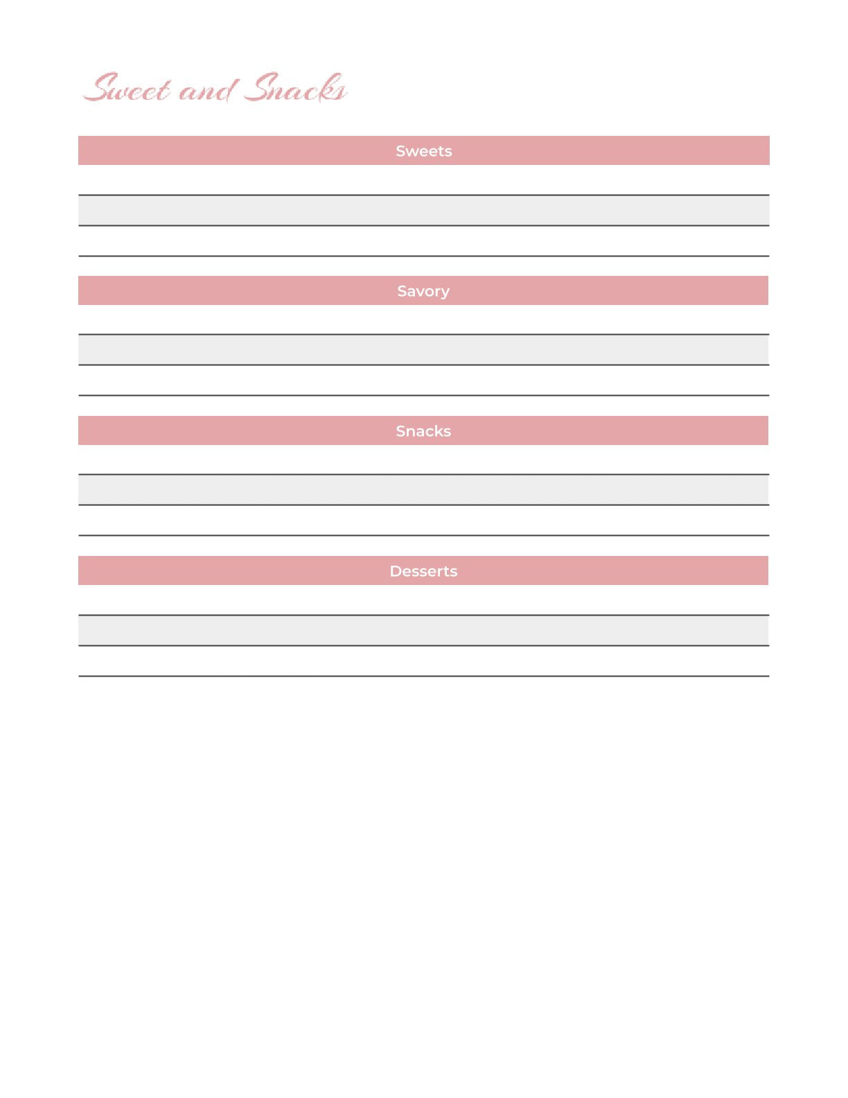 Free Thanksgiving Menu Planner Template